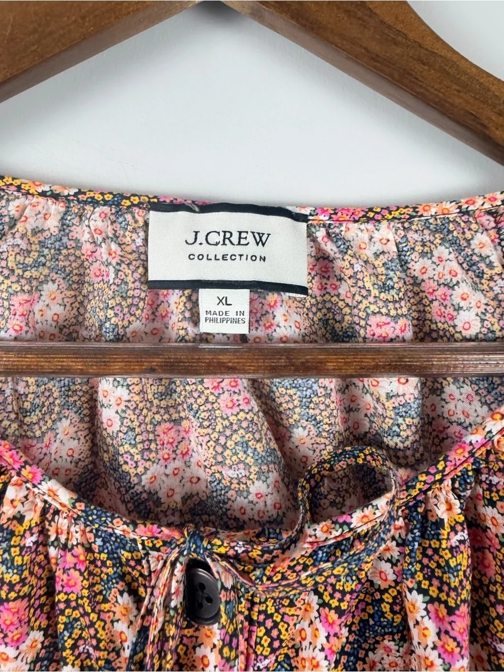 J. Crew Collection tie-sleeve button-front top in Ratti® prism floral size XL